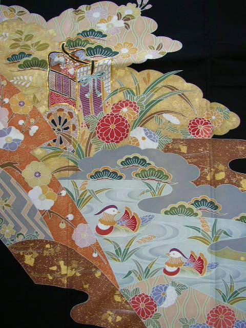 黒留袖レンタル2　（京友禅道長雲取りに御所車）5