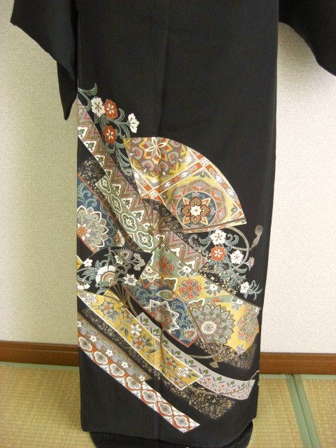 黒留袖レンタル16　（京友禅熨斗に扇面金彩）5
