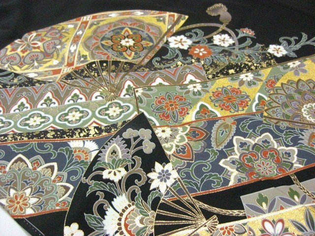 黒留袖レンタル16　（京友禅熨斗に扇面金彩）7