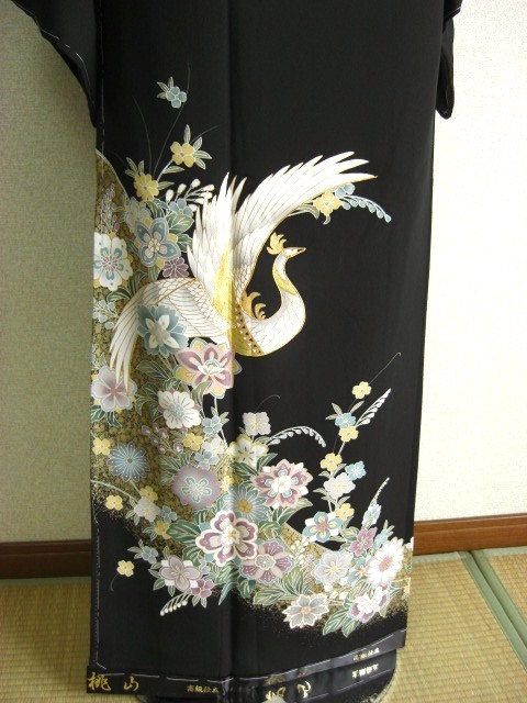 黒留袖レンタル31　（京友禅黒留袖典麗舞鶴文）4